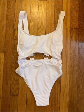 Rachel White Cutout One-Piece Swimsuit